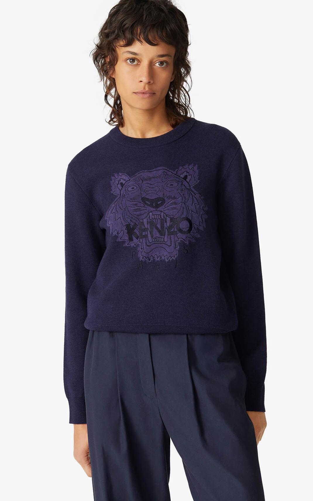 Kenzo Tiger Pulóver Női Sötétkék Kék | ID.558674